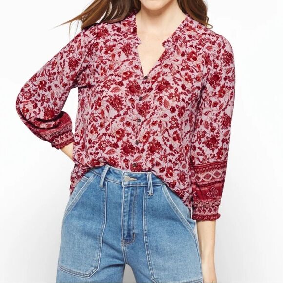 MASON & BELLE
Tierra Smocked Sleeve Woven Top‎ Off White L Stitch Fix Nwt - Picture 4 of 7